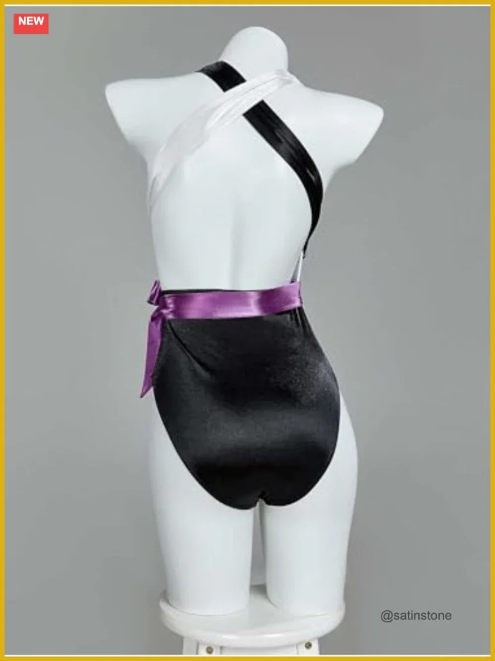 Anime Cosplay One Piece Swimsuit Deep V Halter with Wrap Skirt